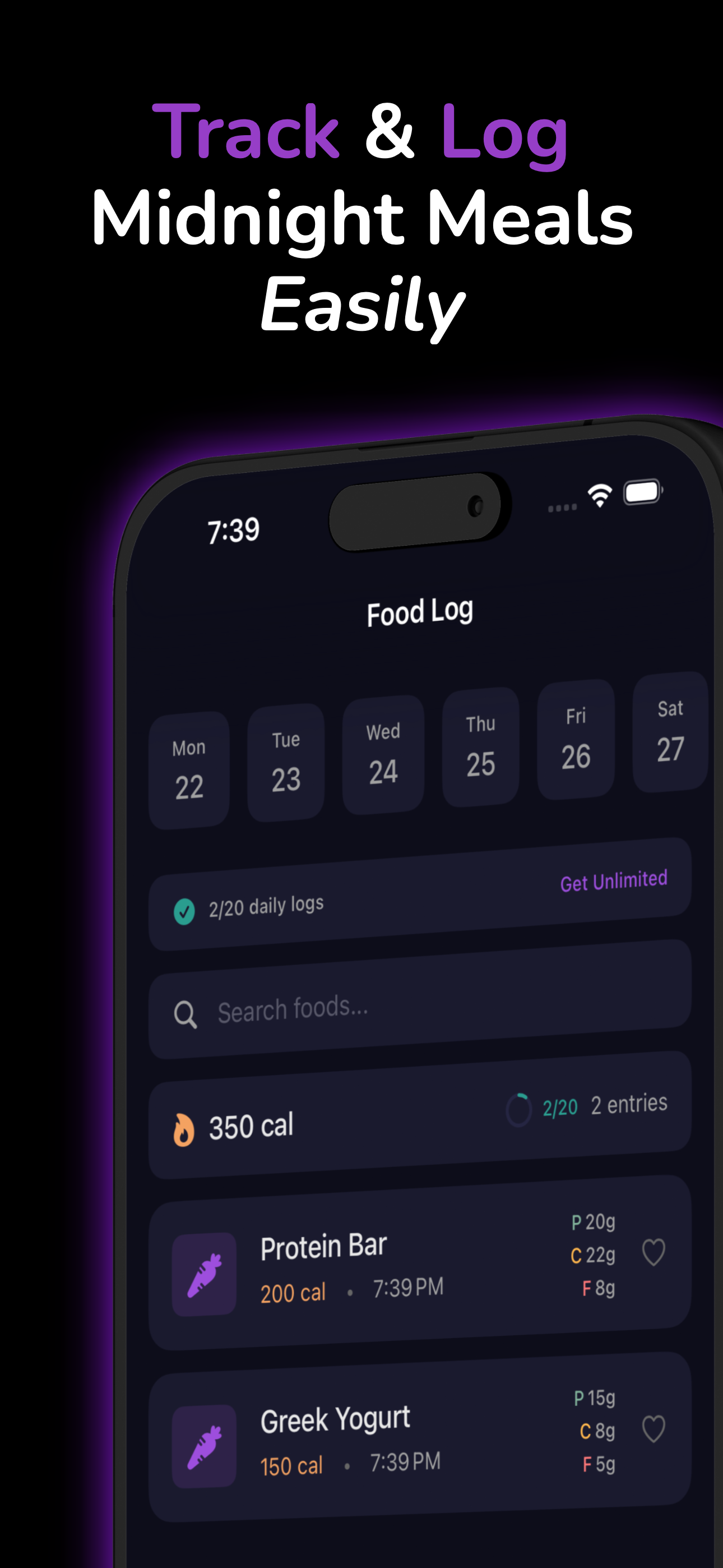 Food Logging Feature